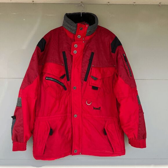 VTG 90s Marker Red Ski Patrol Jacket L/XL Olympic Model Thermolite Aqua Guard - Picture 1 of 12